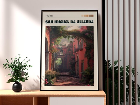 San Miguel de Allende Mexico Colonial Archway Vintage Travel Poster