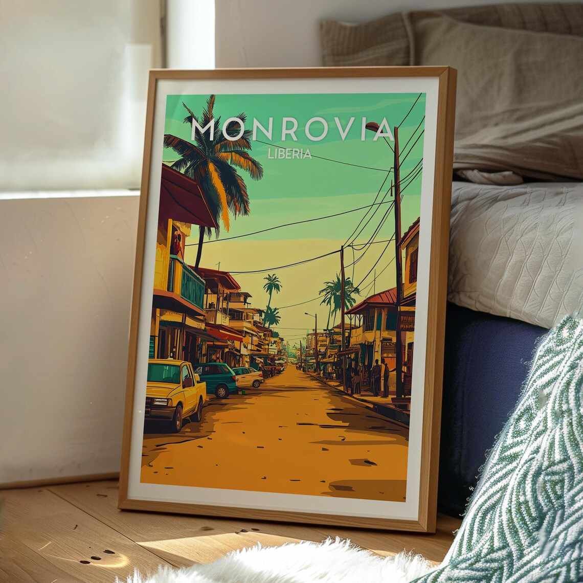 Monrovia Travel Poster, Liberia Africa Wildlife - Image 3