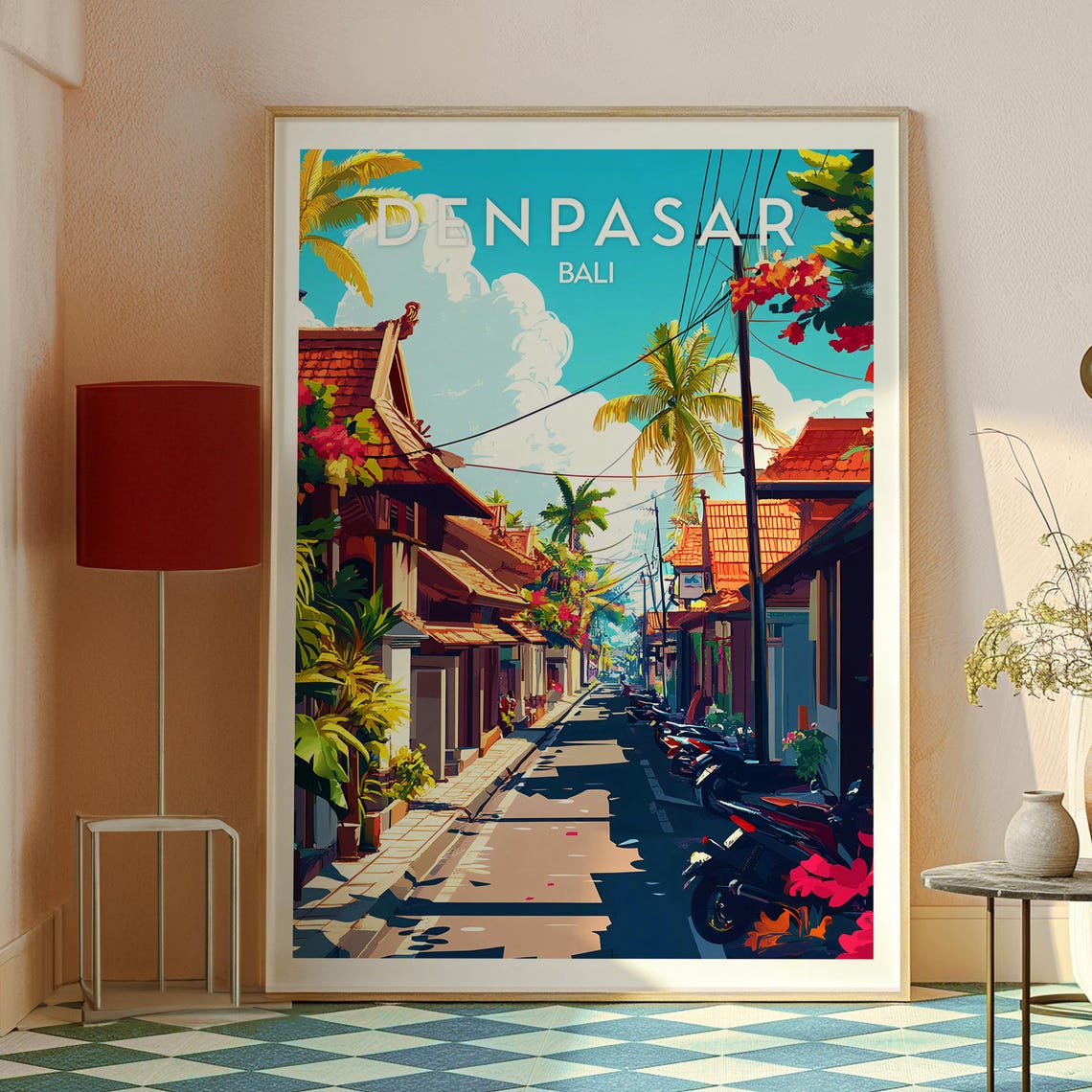 Denpasar Travel Print Bali Wall Art Beach Poster Backpacking Gift For Traveller - Image 2