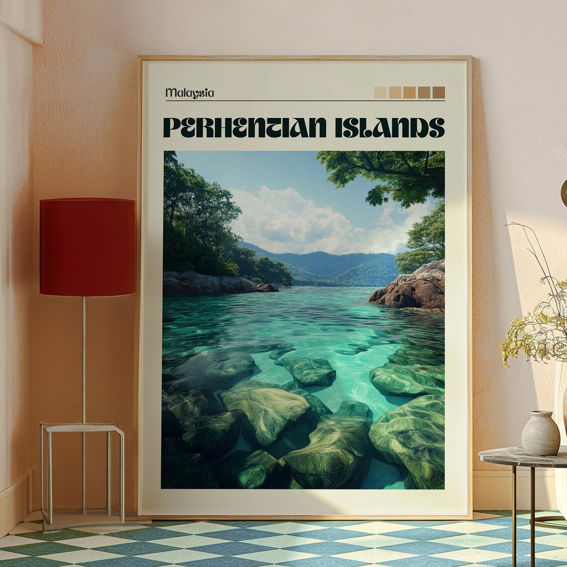 Perhentian Islands Malaysia Turquoise Coral Reef Travel Poster - Image 2