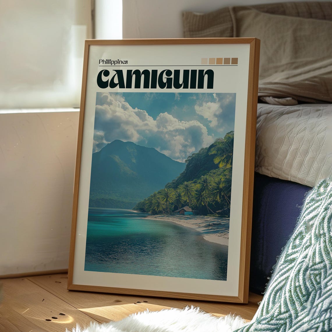 Camiguin Philippines Tropical Beach Volcano View Travel Poster - Image 3