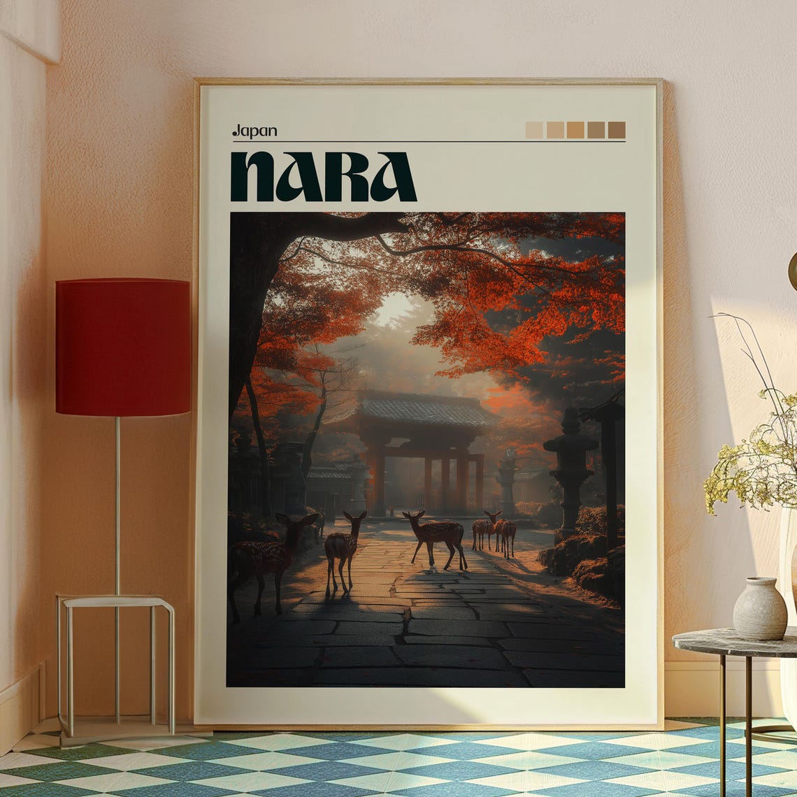 Nara Deer Park Japan Travel Poster, Kyoto Temple - Image 2