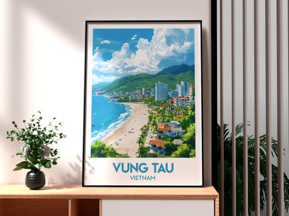 Vung Tau Vietnam Travel Poster, Backpacking HCMC