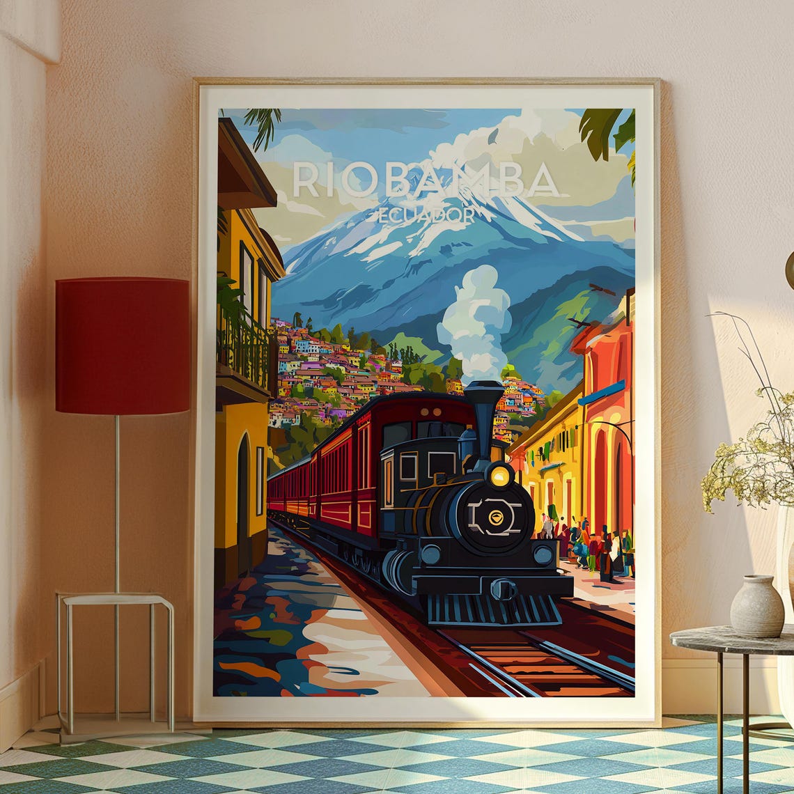 Riobamba Ecuador Andes Steam Train Mountain Town Travel Poster - Image 2