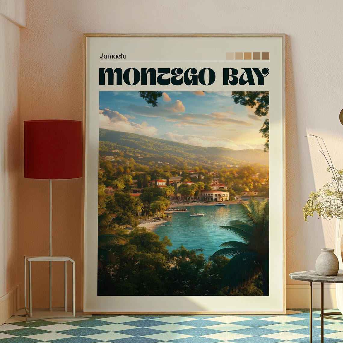 Montego Bay Print Caribbean Wall Art Jamaica Travel Poster Beach - Image 2