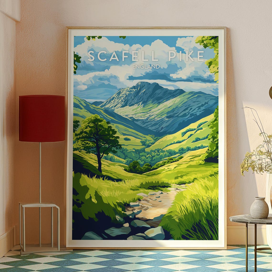 Scafell Pike England Lake District Mountain Trail Travel Poster - Image 2