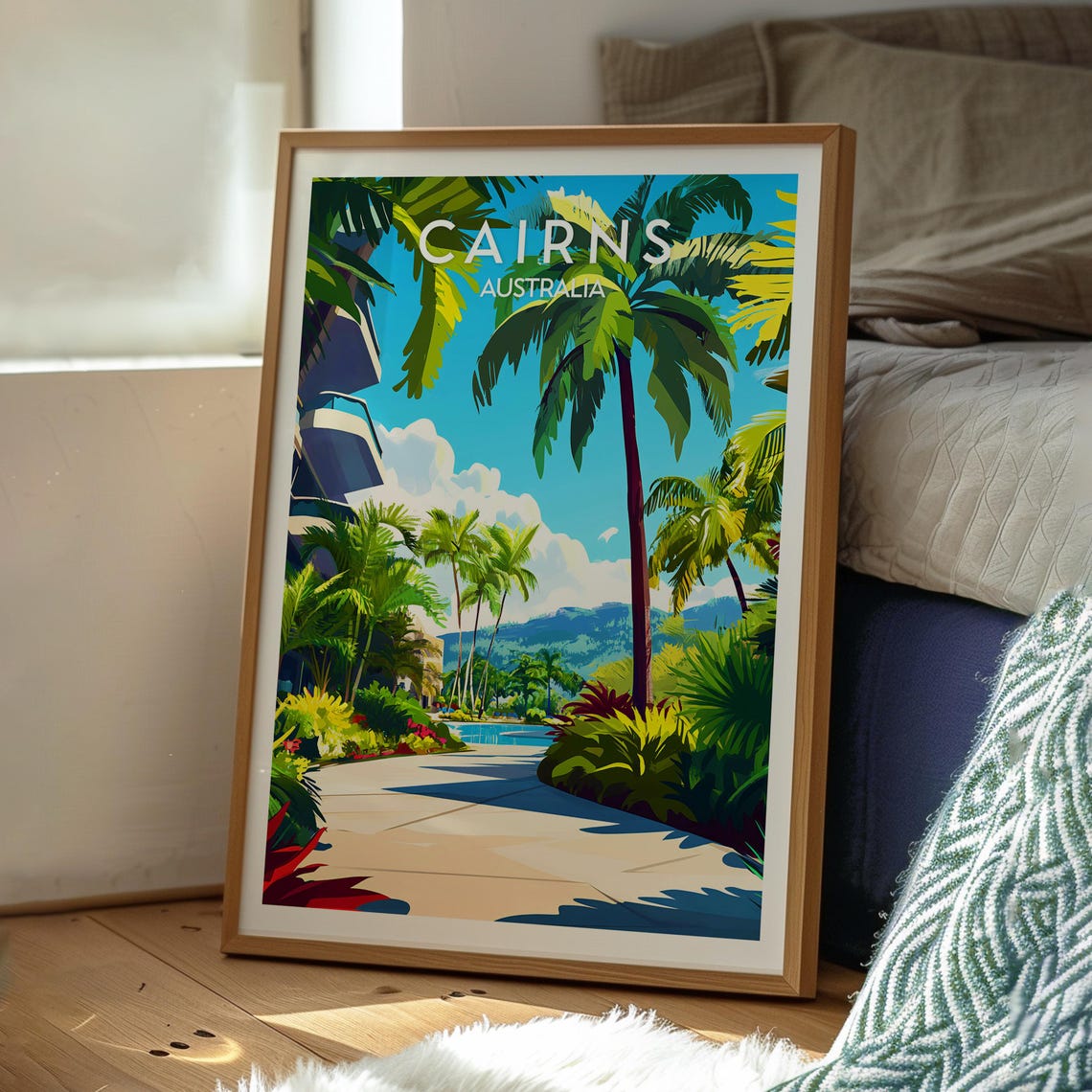 Cairns Australia Tropical Palm Boardwalk Sunshine Travel Poster - Image 3