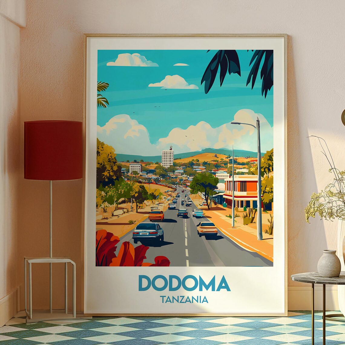 Dodoma Tanzania Capital City Avenue Sunny Street Travel Poster - Image 2