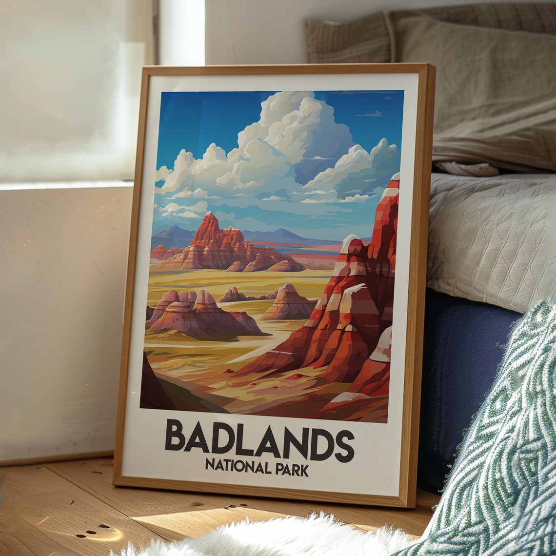 Badlands National Park Desert Red Rock Formations Travel Poster - Image 3