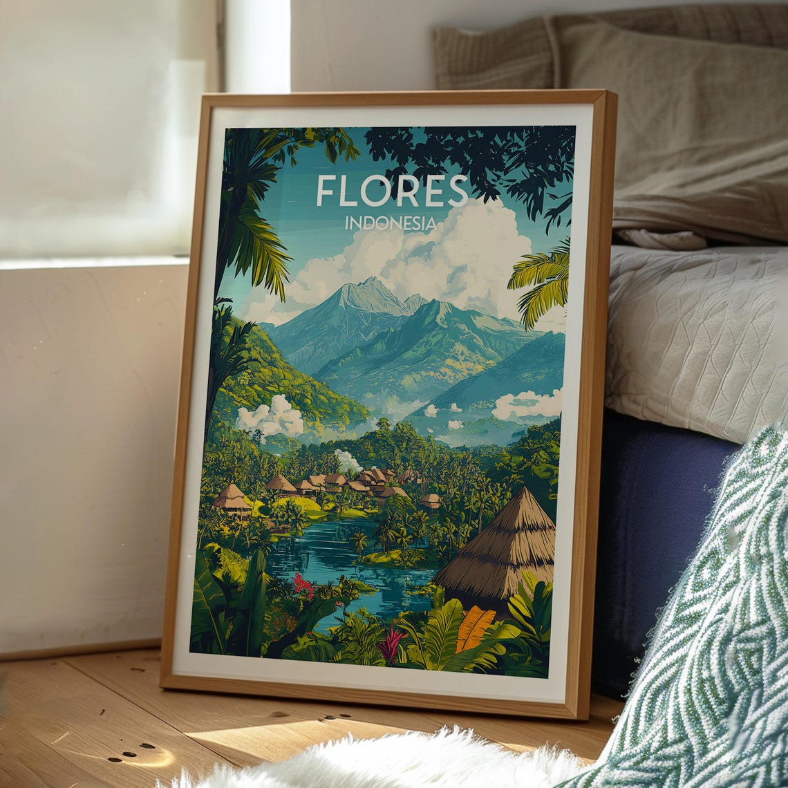 Flores Travel Poster, Indonesia Island Wall Art - Image 3