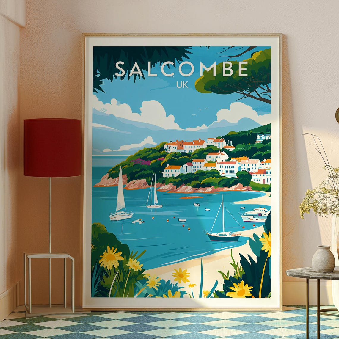 Salcombe Devon Coast Travel Poster, UK AONB - Image 2
