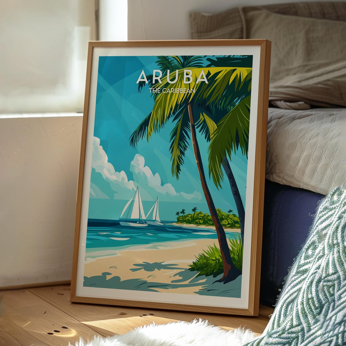 Aruba Travel Print The Caribbean Wall Art Beach Poster Holiday Gift For Traveller - Image 3