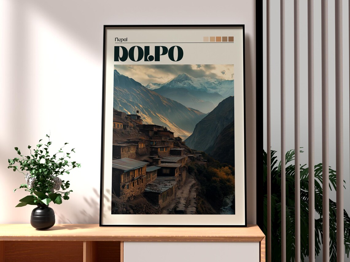 Dolpo Nepal Himalaya Mountain Village Stone Houses Travel Poster