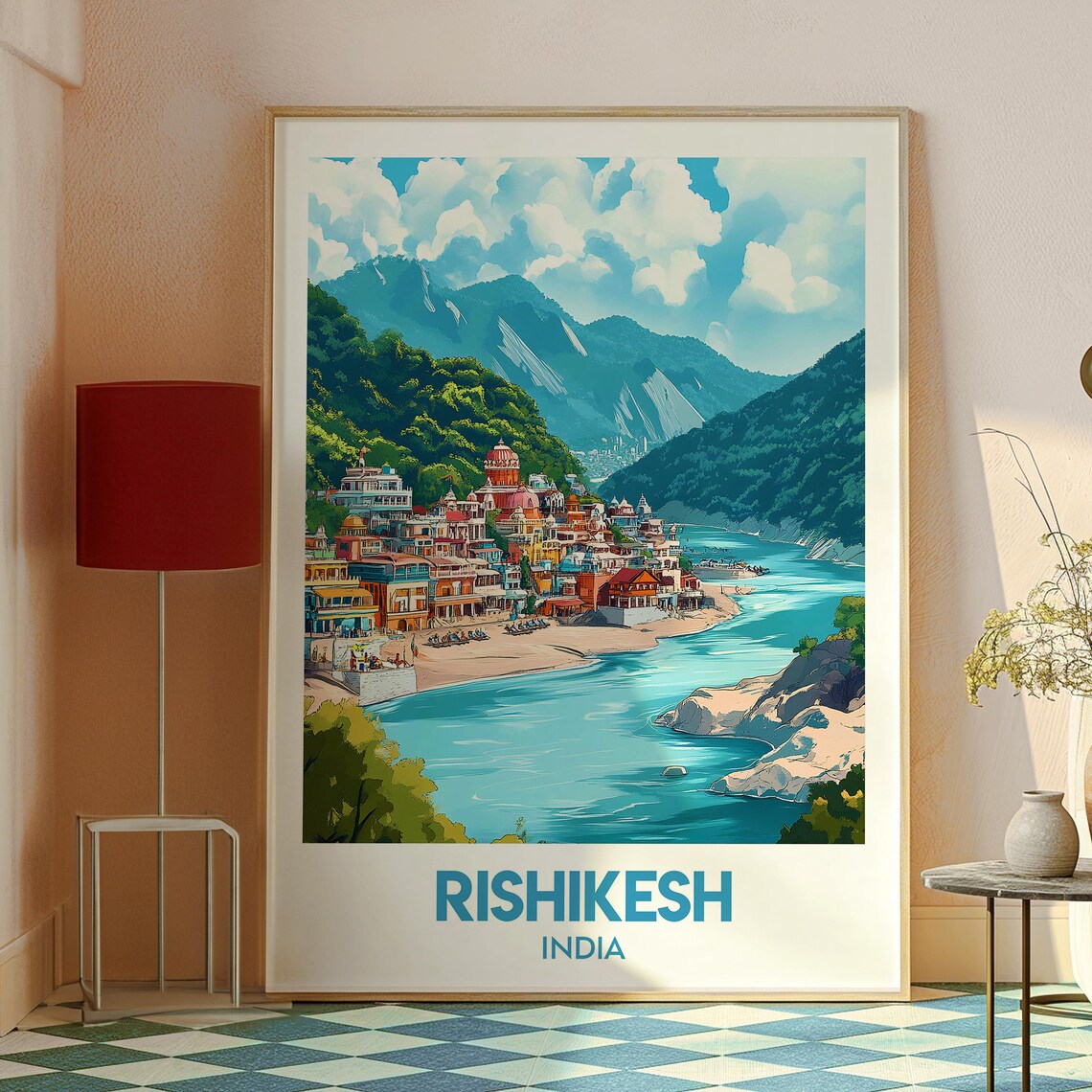 Rishikesh Travel Poster, India River Ganges Yoga - Image 2