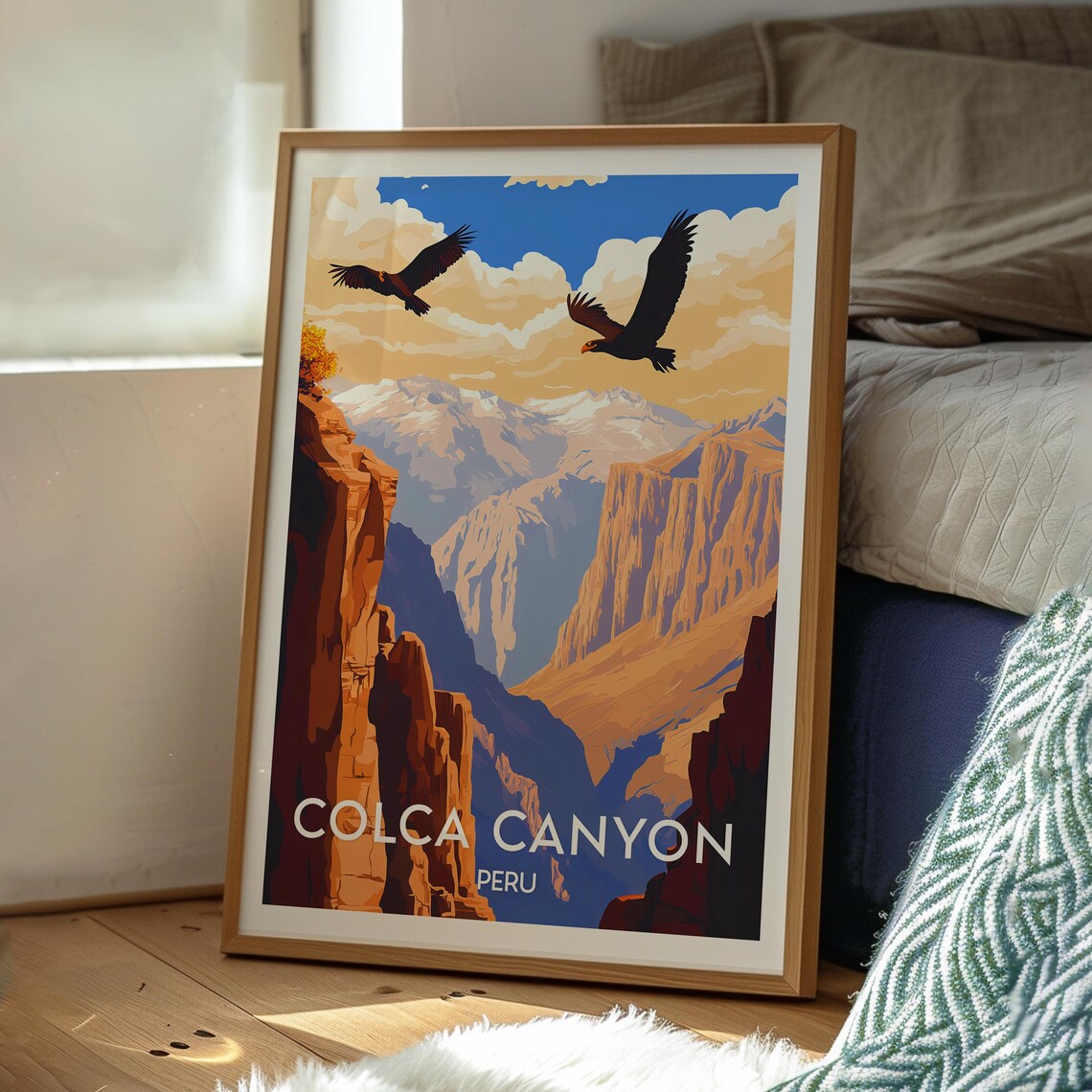 Colca Canyon Peru Condor Canyon Cliffs Soaring Andes Travel Poster - Image 3