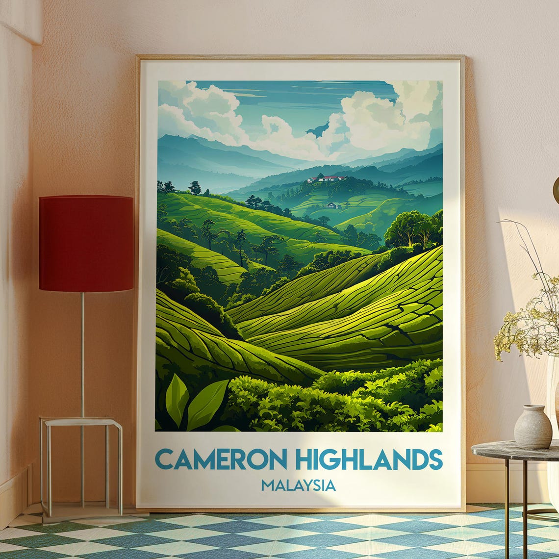 Cameron Highlands Malaysia Tea Plantation Hills Travel Poster - Image 2