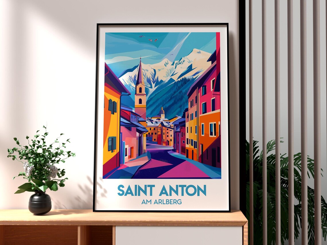 Saint Anton am Arlberg Austria Alpine Ski Village Winter Travel Poster