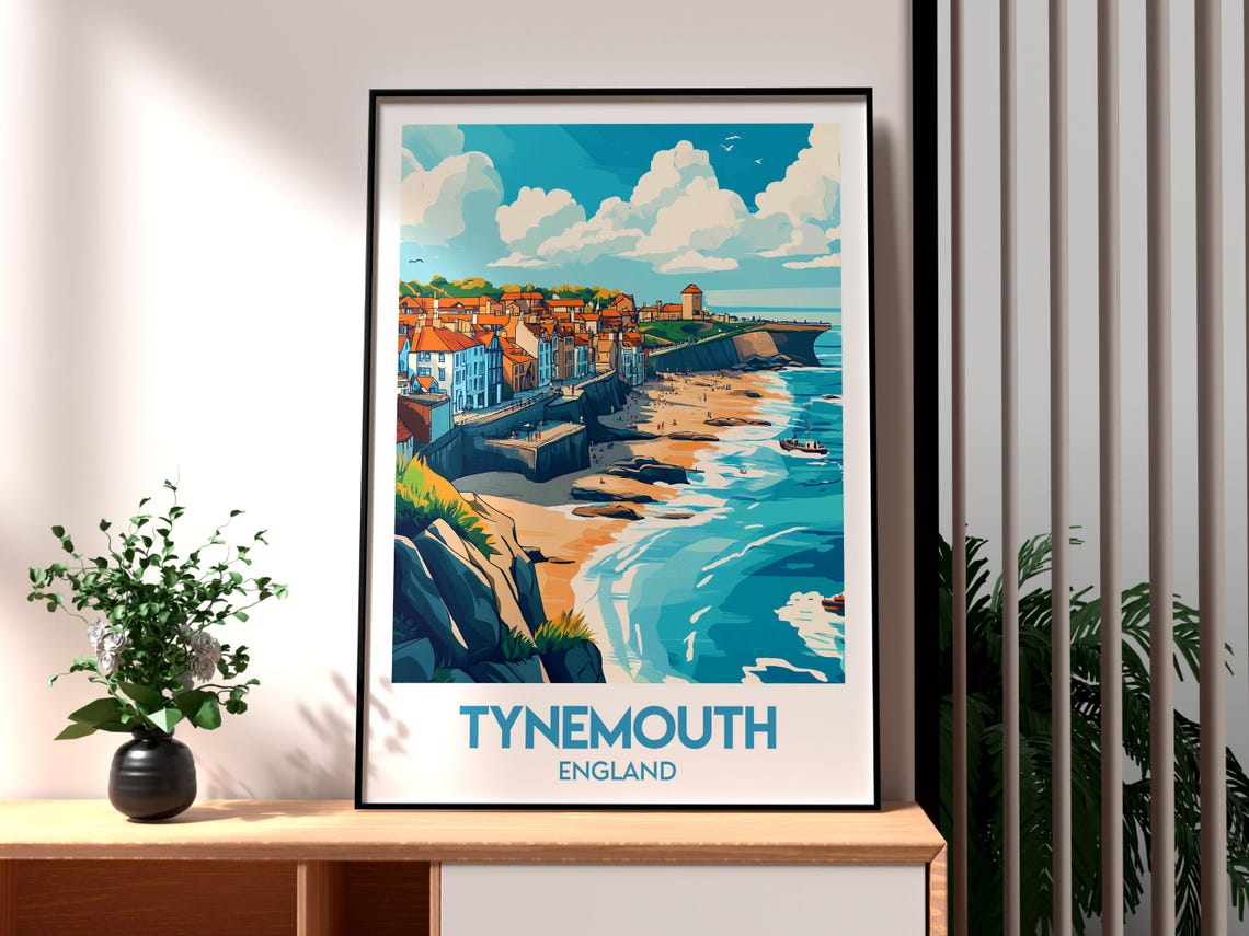 Tynemouth Poster, North Tyneside Travel Poster