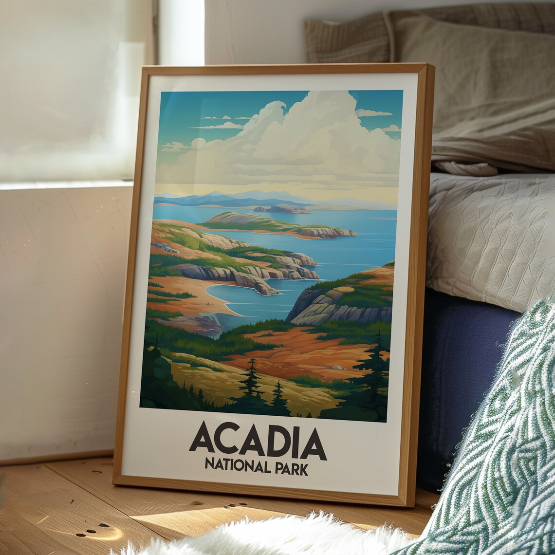 Acadia National Park Maine Rocky Coastline Islands Travel Poster - Image 3