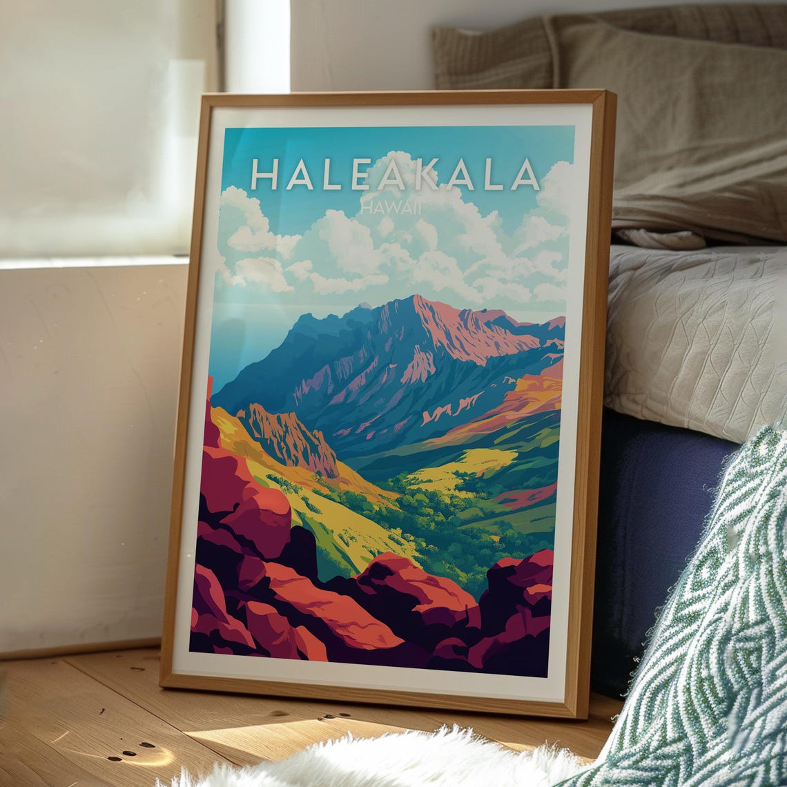 Haleakala Hawaii Volcano Mountain Colorful Cinder Travel Poster - Image 3