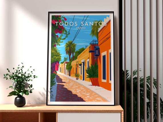 Todos Santos Mexico Travel Poster, City Wall Art