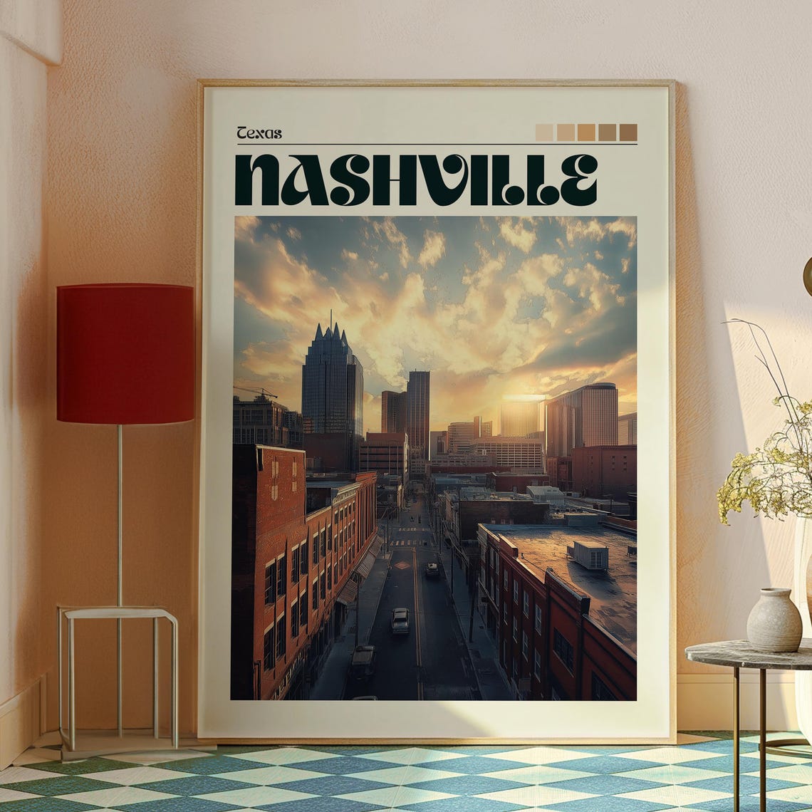 Nashville Print Tennesse Wall Art Us State Poster Country Music Usa Travel City Tennessee - Image 2