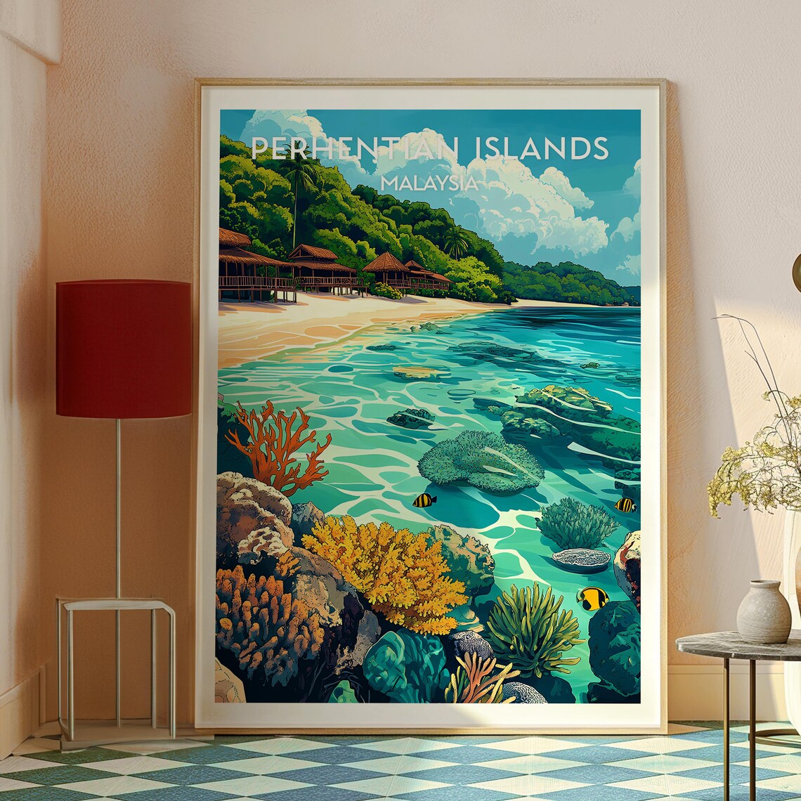 Perhentian Islands Malaysia Tropical Beach Coral Sea Scene Poster - Image 2