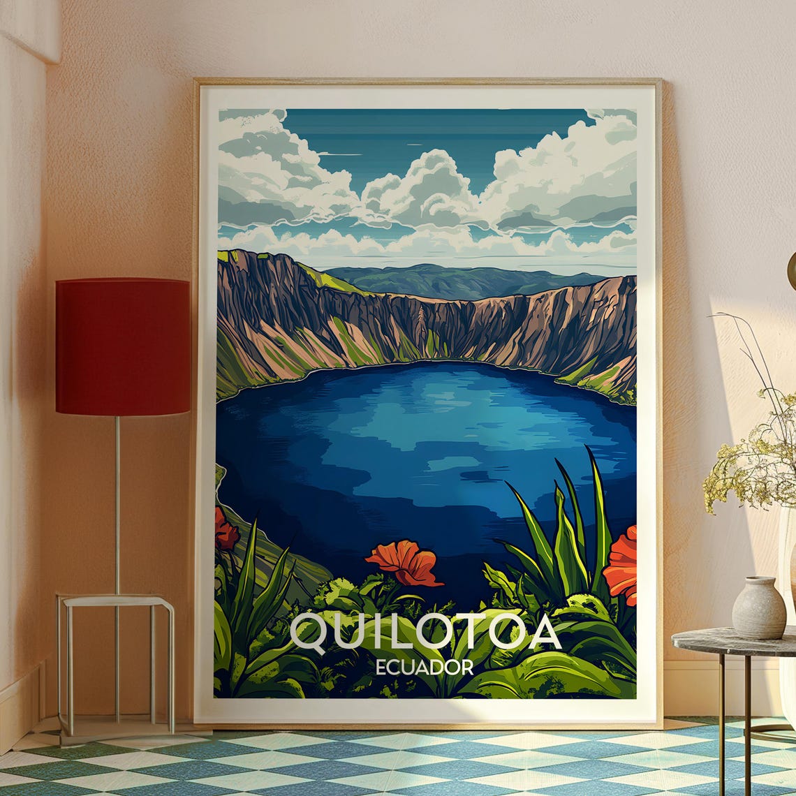 Quilotoa Lake Poster Ecuador Art Travel Print Wall Backpacking South America - Image 2