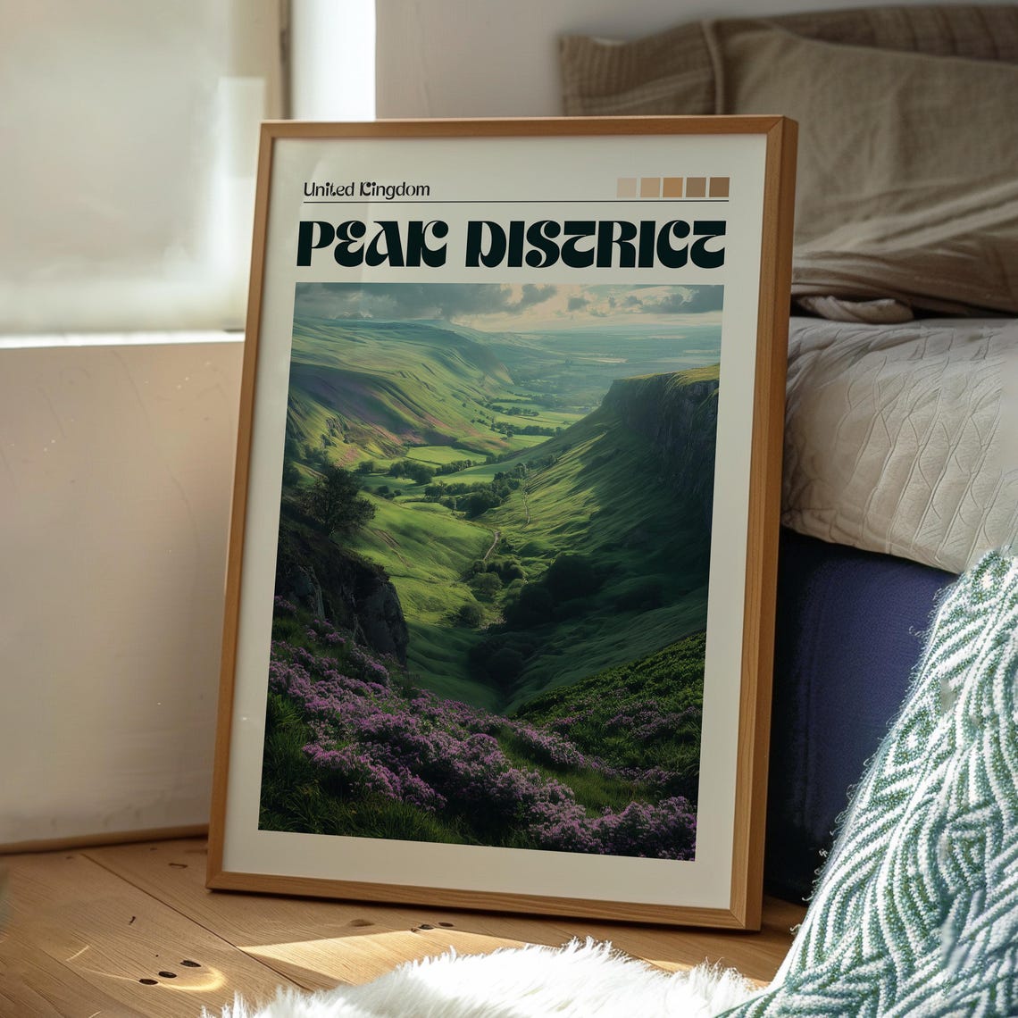 Peak District England Heather Valleys Green Dales Travel Poster - Image 3