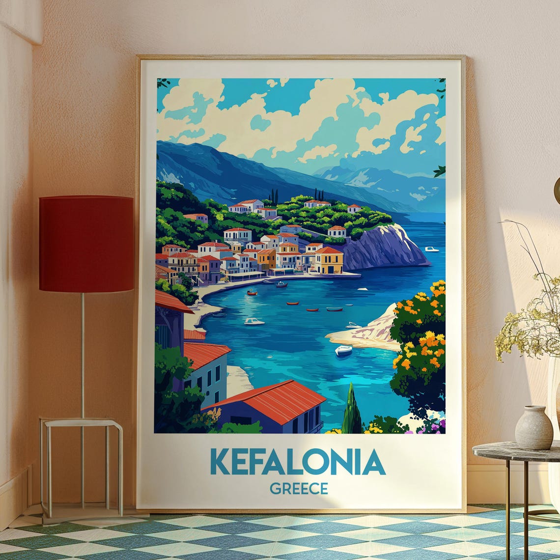 Kefalonia Greece Travel Poster, Coastal Wall Art - Image 3