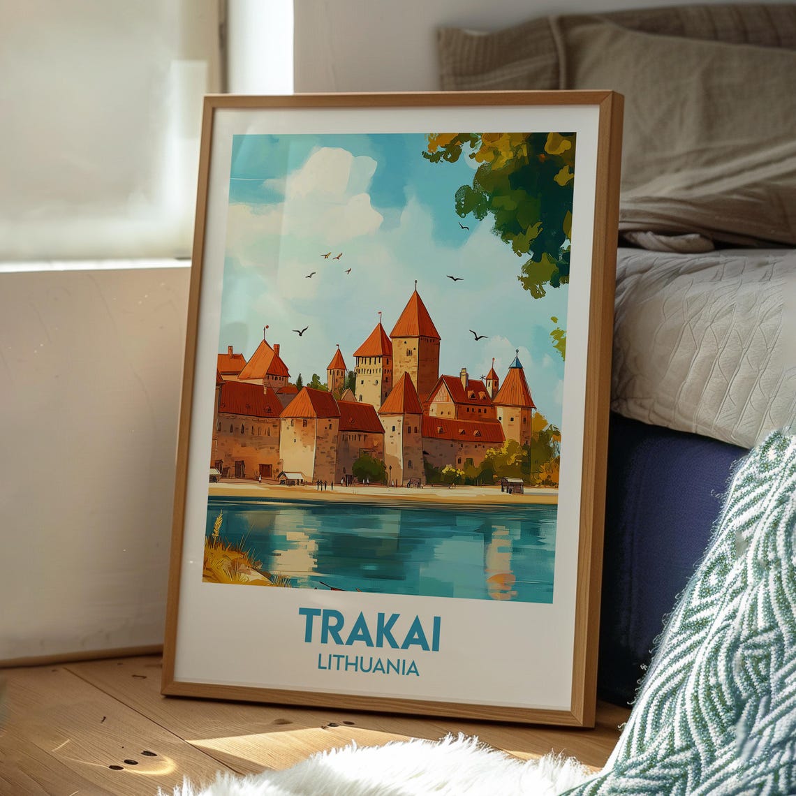 Trakai Lithuania Island Castle Lake View Historic Travel Poster - Image 3