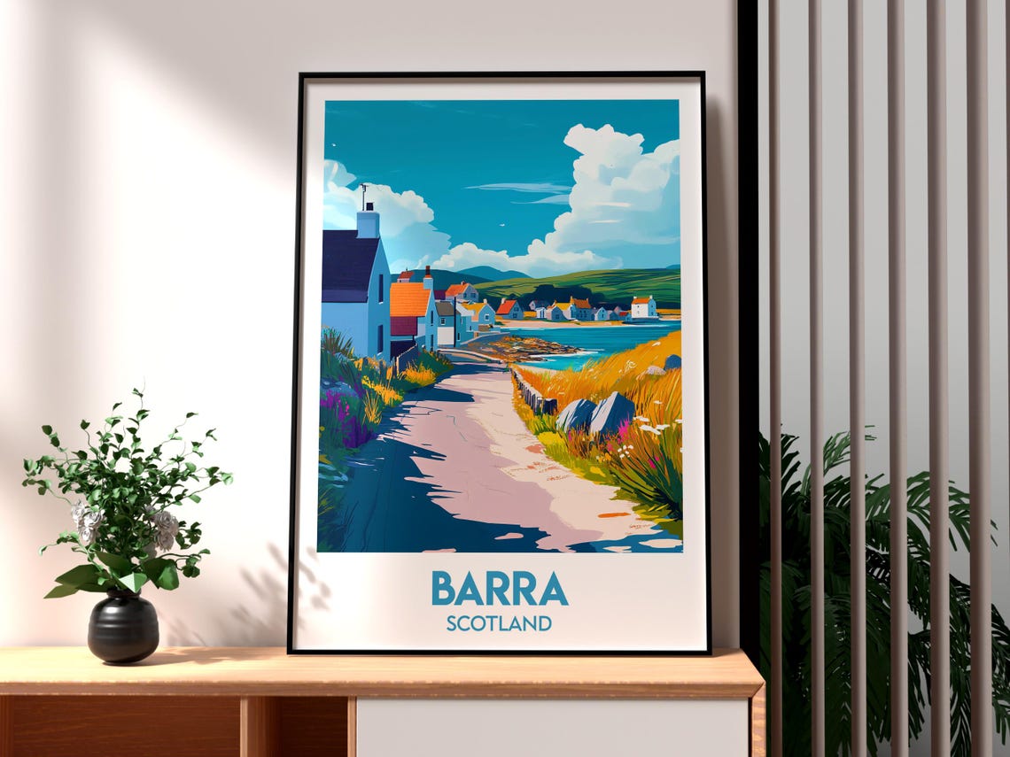 Barra Scotland Outer Hebrides Coastal Village Seaside Travel Poster