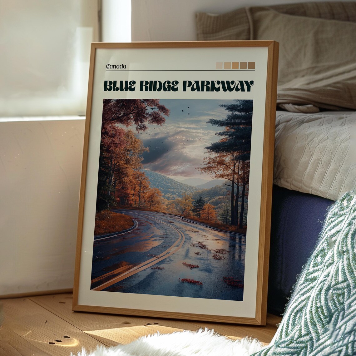 Blue Ridge Parkway Autumn Road Scenic Drive View Travel Poster - Image 3