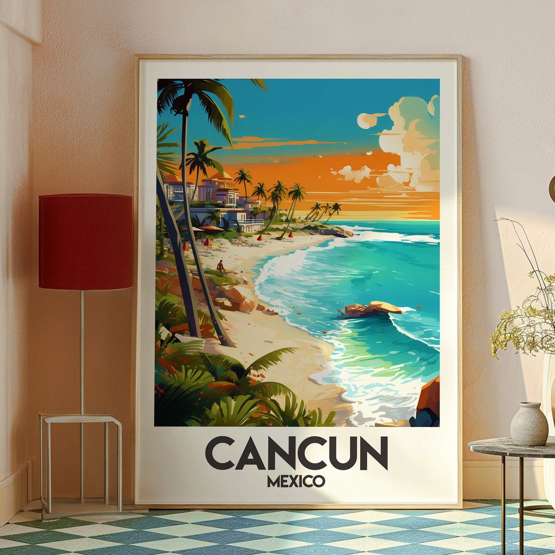 Cancun Print Mexico Wall Art Beach Poster Travel Spring Break - Image 2