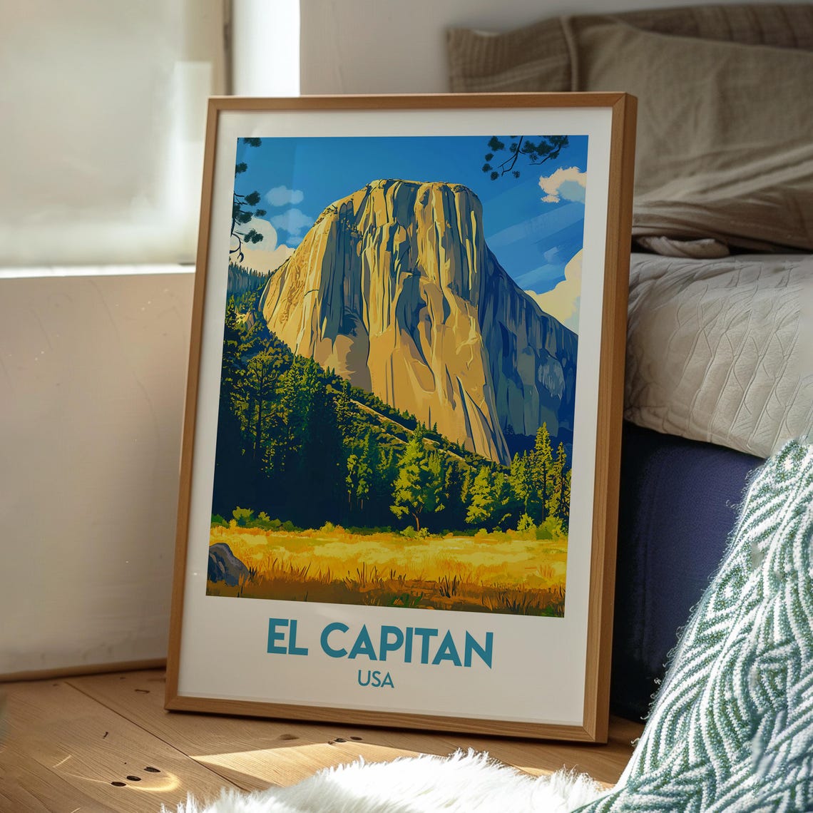 El Capitan USA Yosemite Granite Cliffs National Park Travel Poster - Image 3