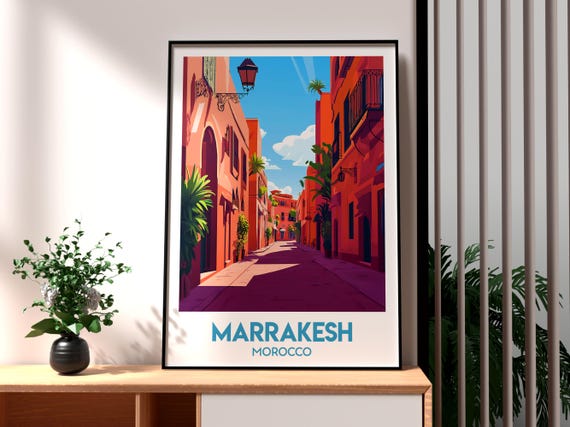 Marrakesh Print Wall Art Morocco Poster Travel Medina Africa