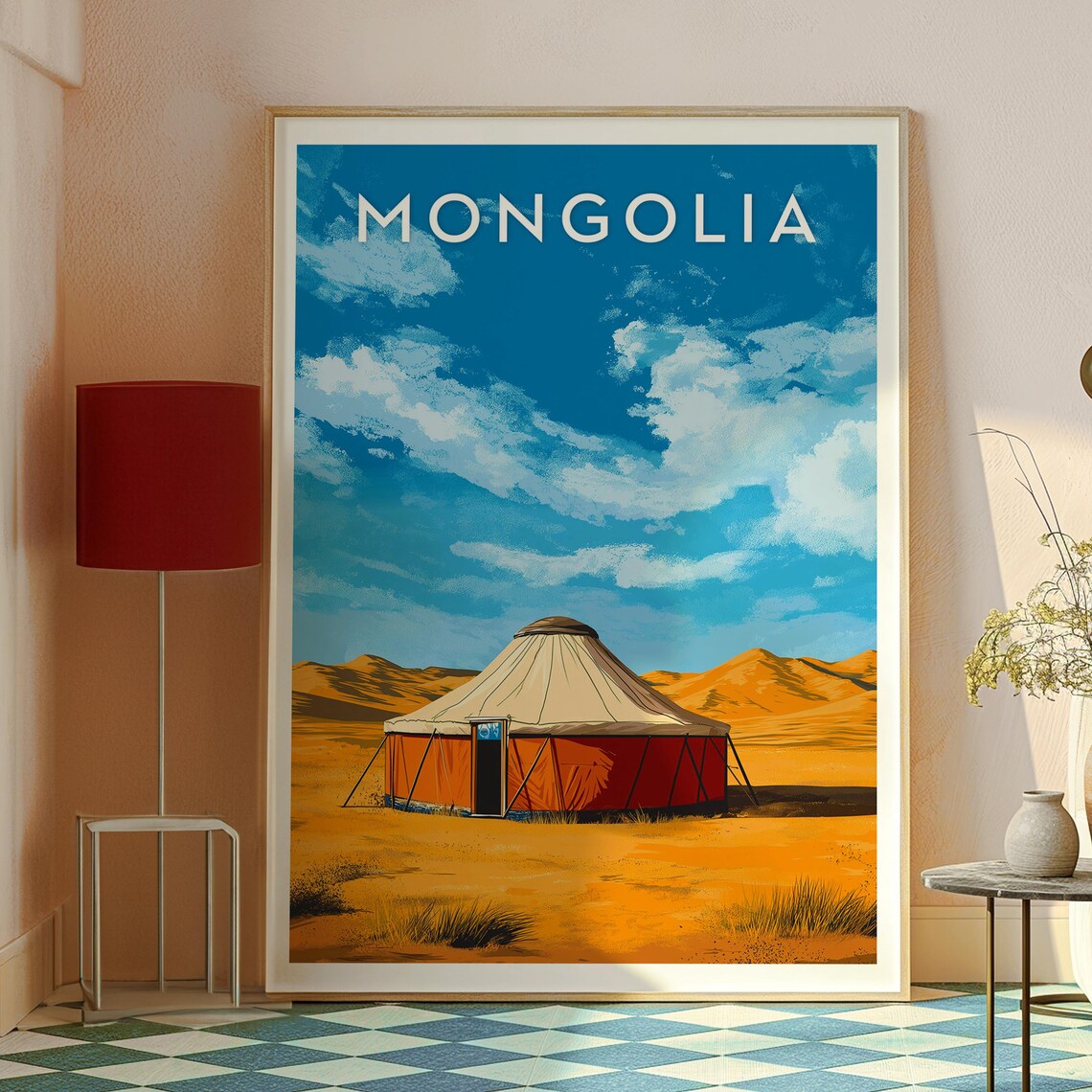 Mongolia Traditional Ger Vast Sky Grassland Nomad Travel Poster - Image 2
