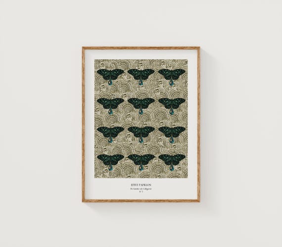 Vertical Posters Vintage Butterfly Collage Art With Etruscan Jewels Boho Home Decor Gift For Her Wall Art Print Matte Poster 12 X 16