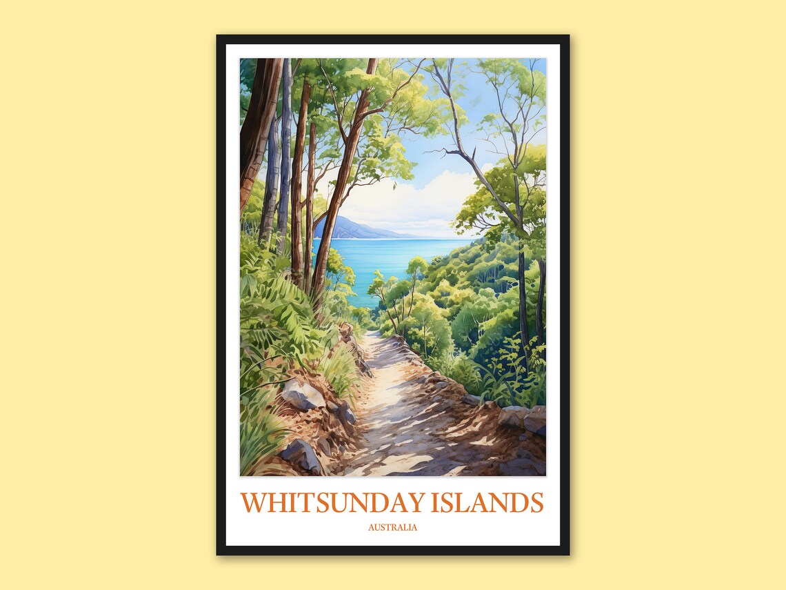 Whitsunday Islands Australia Forest Trail Turquoise Bay Travel Poster