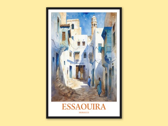 Essaouira Morocco Travel Poster Coastal City Wall Art