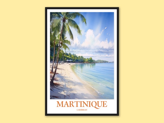 Martinique Beach Print Caribbean Travel Wall Art
