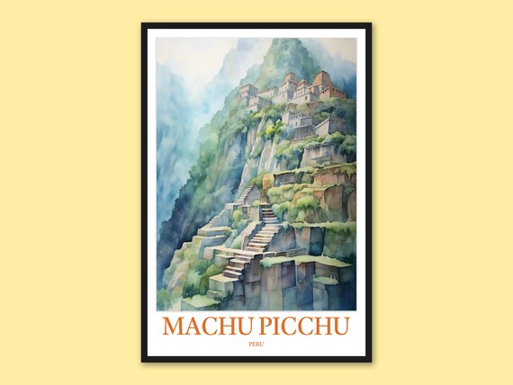 Machu Picchu Travel Print Peru Wall Art Poster