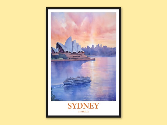 Sydney Opera House Print Australia Travel Wall Art
