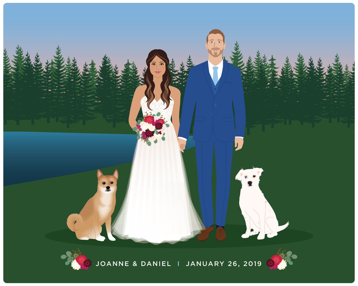 Custom Family Portrait, Add Pet - Image 2
