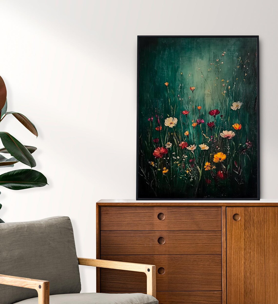 Wildflower Field Wall Art Vintage Botanical Landscape Sign Floral Decor Field Of Flowers Print Modern Farmhouse Art - Image 6