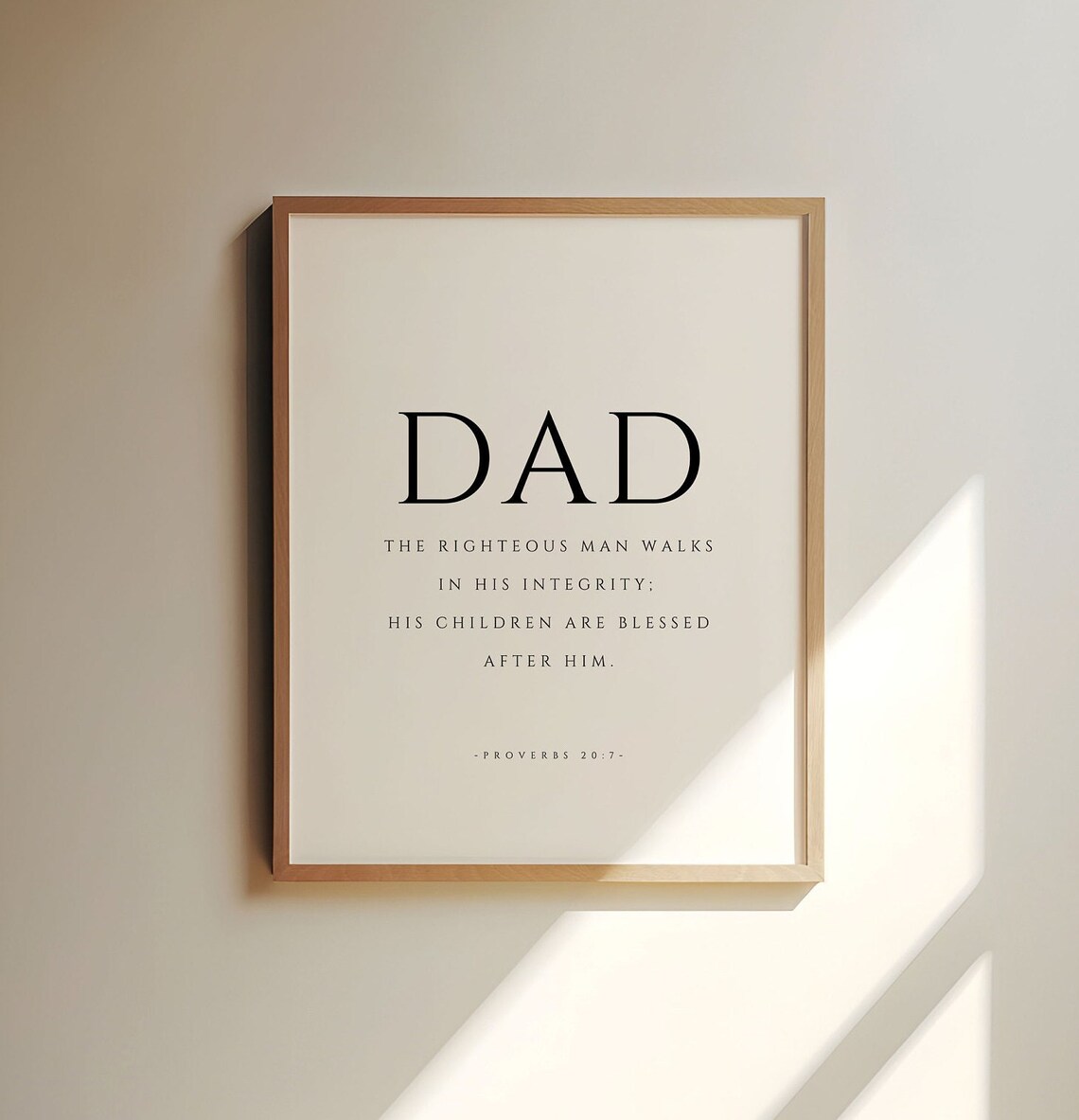 Proverbs 207 The Righteous Man Bible Verse Art Print - Image 5