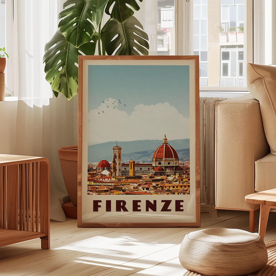 Florence Italy Travel Poster, Duomo Firenze