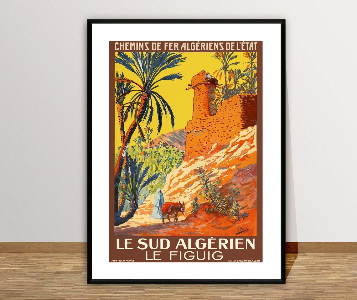 Le Sud Algerien Le Figuig Vintage Travel Poster - Image 2