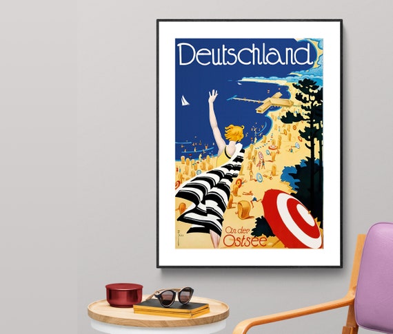 Deutschland An Der Ostsee Vintage Travel Poster Poster Paper Or Print Gift Idea Wall Decor