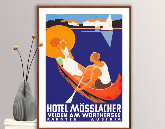 Hotel Msslacher Austria Vintage Travel Poster Poster Paper Or Print Gift Idea Wall Art